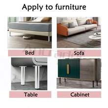 Aluminum Alloy Furniture Cabinet Adjustable Feet - Round Metal Sofa & Bed Legs With Screw Support - Black, 4-Piece Set - Black - View 5