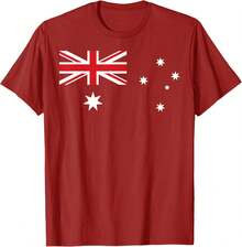 Australia Flag Crew Neck Basic Tee For Women, Women's Tops, Tops For Women, Women Clothes, Clothes, Casual Daily Wear, Patriotic Outfits, Summer Outfits, Holiday Wear, Festival Outfits - 款式1 - 查看 4