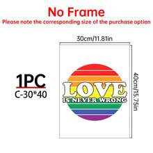 1/6 Stücke/Set LGBTQ+ Pride Leinwand Poster, Regenbogen-Themen Wandkunst Dekoration, lebendiges mehrfarbiges Design, mit den Zitaten "Happy Pride", "Love Is Love", "Love Is Never Wrong", Gleichberechtigung & Inklusion Heimdekoration, Gemälde, moderne Pride Month Wanddekoration, Wohnzimmer Schlafzimmer Apartment Ästhetik Ornament, minimalistischer Regenbogen-Muster, Innenraum Wandbehang Kunst, optional mit Rahmen - Mehrfarbig - Übersicht 17