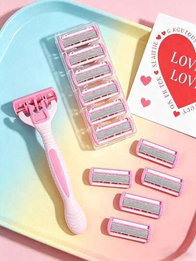 6-Layer Women's Shaving Razor, 6/12/18/24 Pcs Refill Blades, Painless Hair Removal For Intimate Areas, Armpits, Legs, Shaving Tool, Facial Care, Travel-Friendly