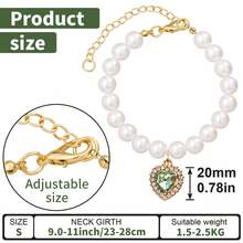 1pc Cute Princess Style Heart Pendant Adjustable Pet Necklace, Suitable For Small Cats, Dogs, Rabbits, Parrots - Multicolor - View 2