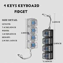 1 buah Gantungan Kunci Keyboard Pereda Stres - Mainan Ujung Jari yang Efektif Meredakan Stres, dengan Warna Hitam dan Putih yang Menarik. Tampilan, Warna, dan Desainnya Sangat Menarik, Menjadikannya Suvenir Pesta, Hadiah, dan Kado yang Sempurna untuk Teman. - MultiWarna - View 3