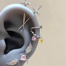 1 Pcs Excalibur Demon Sword Ear Studs, Surgical Steel Wing Helix Conch Ear Piercing Jewelry, Anti-Allergic Cartilage Earring - HY-904 - 查看 1