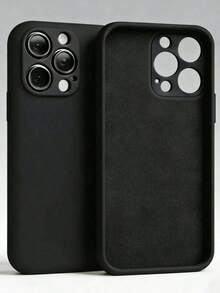 [Se EnvíA Localmente][Se EnvíA Localmente]Funda De TeléFono De Moda A Prueba De Golpes, Antideslizante Y Resistente A Los ArañAzos, De Color Negro SóLido Y Minimalista, De Material TPU Con Un DiseñO LíQuido Suave Que Permite La DecoracióN Con Corazones De Papel De Aluminio DIY, Adecuada Para Uso Diario, Compatible Con  17 ProMax 17 Pro 17 16 15 14 13 12 11/Pro Max/Plus S20-S25/FE/Ultra A56 5G, Regalo De CumpleañOs, Primavera, Aniversariofundas fundas - Color 1 - Ver 2