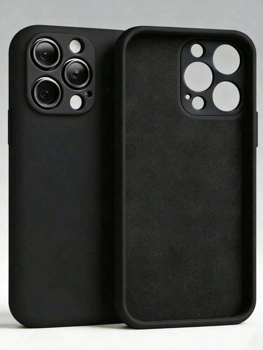 [Se EnvíA Localmente][Se EnvíA Localmente]Funda De TeléFono De Moda A Prueba De Golpes, Antideslizante Y Resistente A Los ArañAzos, De Color Negro SóLido Y Minimalista, De Material TPU Con Un DiseñO LíQuido Suave Que Permite La DecoracióN Con Corazones De Papel De Aluminio DIY, Adecuada Para Uso Diario, Compatible Con  17 ProMax 17 Pro 17 16 15 14 13 12 11/Pro Max/Plus S20-S25/FE/Ultra A56 5G, Regalo De CumpleañOs, Primavera, Aniversariofundas fundas