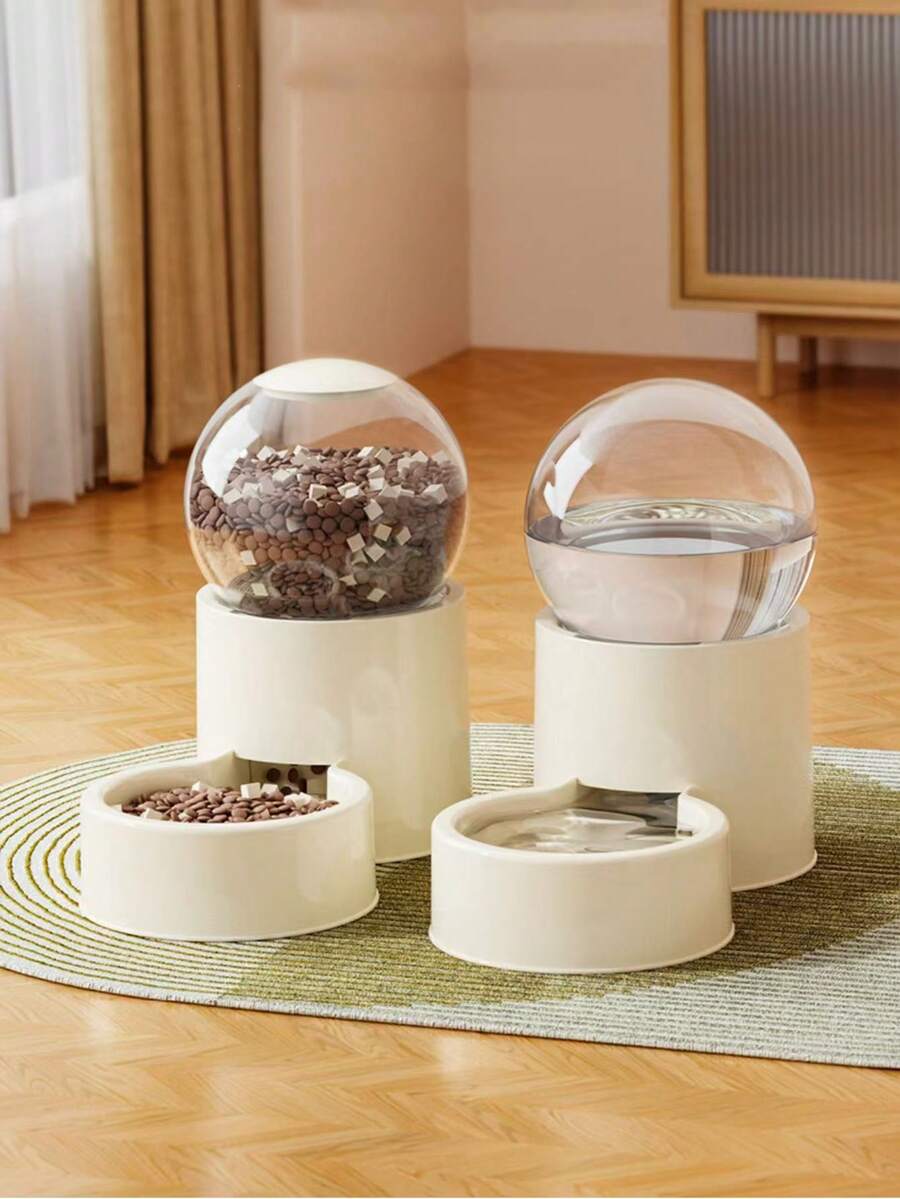 1个自动猫狗饮水器，自动宠物喂食器，食物储存容器，宠物饮水喂食碗，通用宠物用品 - 0.8升 - 查看 1