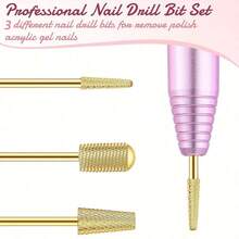 Bộ 4 mũi khoan đánh bóng móng, mũi khoan mài móng, cọ vệ sinh móng, dung dịch tẩy gel acrylic, dụng cụ đánh bóng móng, dụng cụ chăm sóc móng và chân. - Nhiều màu - Xem 3
