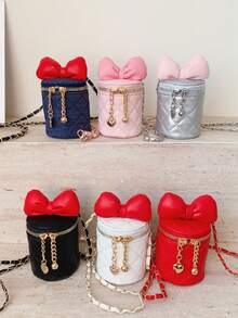 1个儿童/青少年迷你单肩包，PU材质，时尚口红图案，拉链封口，适合所有季节 - 彩色 - 查看 1