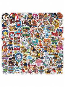 Paw Patrol 汪汪队立大功 100 张汪汪队贴纸，美国漫画儿童玩具贴纸，拍拍贴纸，扭蛋创意手账材料，贴纸 - 彩色 - 查看 3