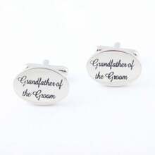 1 paire de boutons de manchette en cuivre à motif géométrique, série mariage printemps/automne, convient pour le marié, le beau-père, la belle-mère, les frères et sœurs, accessoires pour manchettes de chemise française - Argent - Voir 19