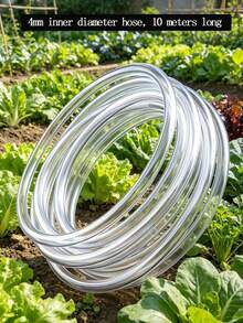 1pc (10m Length, 4mm Inner Diameter) PVC Transparent Material, Suitable For Outdoor Garden Irrigation/Pneumatic Hose/Fish Tank/Aquarium Aeration Tube, Flat Water Pipe - 10 Meters Long - View 3