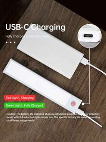 1pc Ultra-Thin LED Smart Sensor Cabinet Light, LED Super Slim Strip Light, Stair Light, Rechargeable Wall Light, Smart Sensor Cabinet Light, Motion Sensor Night Light, Indoor Sensor Light, Under Cabinet Kitchen Light, Available In Black And White, USB Charging, 3-Color Dimming, Wireless Installation, For Home, Cabinet, Wine Rack, Kitchen, Kitchen Lighting, Stairs, Hallway, Bedroom, Bedside - LED Ultra-thin Sensor Light - View 10