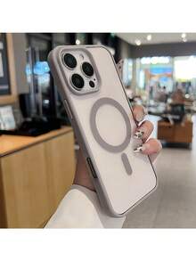 适用于三星 Galaxy A56、A36、A26、A16、S26、S25 FE、A57、A37、A17 手机壳 - 强磁吸附超薄防摔保护壳。适用于 17 Pro Max、16 Pro Max、15 Pro Max、14 Pro Max、13 Pro Max、12 Pro Max、11 Pro Max - 透明硬质后盖。 - 灰色 - 查看 4
