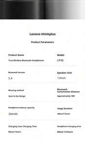 2025 Original Lenovo LP48 TWS Earphone Wireless Bluetooth 5.4 Headset Half In Ear Noise Reduction Free EarBuds For Huawei iPhone - 查看 9