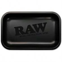 RAW Matte Black 'd Cigarette Rolling Tray Size 11"X7"X1" With ARC Scoop Card - Đen - Xem 6