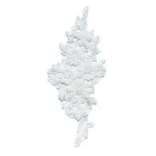 1 par de apliques de flor con cuentas y lentejuelas blancas solubles en agua, accesorio decorativo para el escote de vestidos de novia DIY - parche de tela - Ver 8