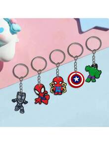 Marvel Bộ 12 móc khóa Người Nhện dễ thương phiên bản Q, móc khóa siêu anh hùng bằng PVC, trang trí túi xách, quà tặng ngày lễ (Kiểu ngẫu nhiên) - Nhiều màu - Xem 5