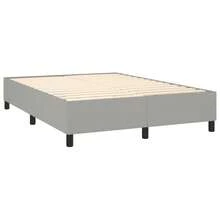 vidaXL Boxspringbett Mit Matratze Hellgrau 140x190 Cm Stoff - Grau - Übersicht 4