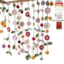 1 Set Crochet Starter Kit With Detailed Written Instructions, Suitable For Making Floral Curtains And Other DIY Woven Decorations, Can Serve As Cute And Fun Home Decor, Ideal Gift For Birthday, Valentine's Day, Halloween And Christmas - Flower Curtain - View 11