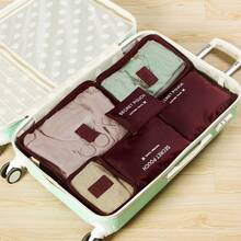 1 Set Of 6pcs Travel Packing Cubes, Large Capacity Organizer Bags - Includes Makeup Bag, Toiletry Bag, Garment Bag, Suitable For Storing Clothes, Shoes, Cosmetics, Electronics, Accessories, Great For Travel, Vacation, Business Trip, Home Organization Graduation Bag For School School Accessories School Stuff - 粉色 - 查看 25