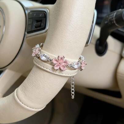 粉色樱花造型汽车装饰，时尚简约，充满少女气息，适用于多种车型