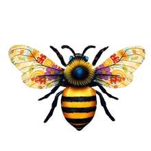 2pcs Metal Bee Wall Art Decor, Suitable For Garden, Yard, Living Room, Bedroom, Patio, Balcony - No Electricity Needed, Outdoor Fence Art Decor, Ideal Gift For Family And Friends - 2 Bees - View 4