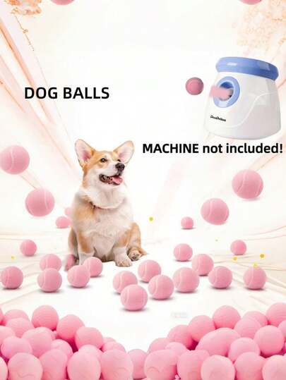 6pcs Interactive Dog Tennis Balls, High Elastic Chew Toys - Durable Rubber, Pink Striped Design, Sturdy Structure, Chew-Resistant, Suitable For Medium Dogs, No Battery Required, Dog Play Time, Dog Training