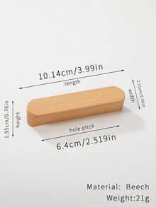 1pc T-Shaped Solid Wood Wardrobe Handle, Wooden Drawer Cabinet Door Knob, Minimalist Japanese Style - Beechwood - View 8