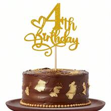 1个闪亮粉色生日蛋糕装饰插牌，适合1-18岁生日，生日蛋糕用品，1-18岁生日派对装饰 - 闪亮粉色 - 彩色 - 查看 39