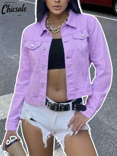 Women's Short Style Jacket With Pockets