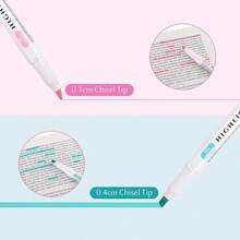 15 Color Fluorescent Pen Set Soft Water Double Headed Mark Pen Marking Note Number Pen Drawing Notebook Diary Student Stationery Office Supplies School Supplies, Student Supplies(Random Style) - Multicolor - View 5