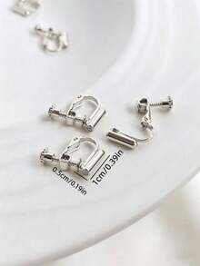 1 Pair Copper Material Minimalist Silver Clip-On Earrings, Adjustable Screw Non-Pierced Earrings Suitable For Women's Daily Wear - Spiral Ear Clip Converter - View 6