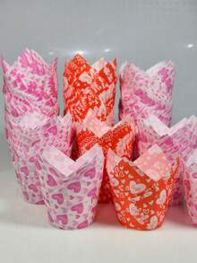 50 chiếc giấy lót bánh cupcake hình hoa tulip trái tim, thích hợp cho Ngày Valentine, Lễ Phục Sinh, Ngày Thánh Patrick, Ngày của Mẹ, đám cưới và các bữa tiệc. - Xem 10