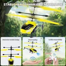 Mini Toy Airplane Gesture Sensing Indoor Flying Helicopter Toys, Remote-Controlled Helicopter Children's Toys With LED Lights, Birthday Gifts For Boys And Girls (Red) - 藍色 - 查看 7