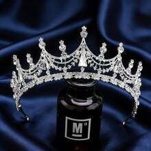 优雅奢华水晶皇冠头饰，适合派对、宴会、新娘、婚礼等场合。 - 彩色 - 查看 7