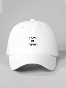 1 chiếc mũ lưỡi trai nữ điều chỉnh được in chữ "NOW Or Never", mũ chống nắng thường ngày phù hợp cho Ngày Valentine, du lịch mùa xuân/thu, mũ chống nắng đa năng unisex, phong cách Y2K. - A - Xem 4