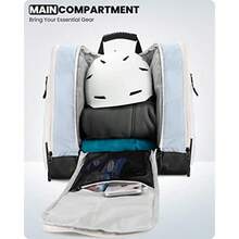 OutdoorMaster 38L - Bolsa para botas de esquí mochila de viaje de aire con parte inferior impermeable para casco de esquí anteojos y guantes - nevado - Ver 4