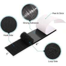 2/6/10pcs Adhesive Hook And Loop Fastener Strips - 1 Inch X 4 Inch Strong Double-Sided Sticky Tape, No Residue, Suitable For Car Mats, Home Floors, Schools, Offices - Multiple Styles - View 5