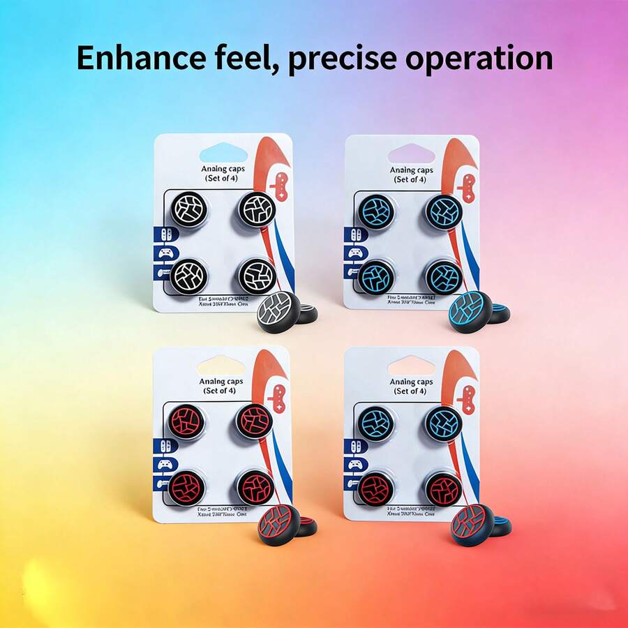 4pcsSoft Silicone ThumbStick Grip Cap ForPS5PS4/Slim/Pro ForXbox Series S/X Gamepad Joystick Thumb Grip Caps Cover - View 1