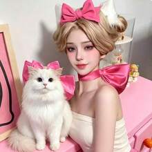 可爱森系少女蝴蝶结领巾装饰，性感萌系猫女cosplay，适合拍照，超大蝴蝶结，适合高街周转率 - 彩色 - 查看 2