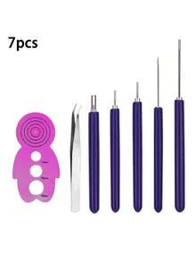 1/7/12PCS Paper Quilling Tools Slotted Kit Handmade Rolling Curling Quilling Needle Pen For Art Crafting DIY Cardmaking Project - Multicolor - View 14