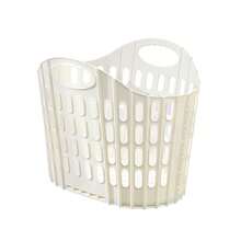 1 pieza Cesta de lavandería plegable clásica - Cesta de almacenamiento de ropa sucia de plástico apilable, adecuada para la organización del baño y el dormitorio, disponible en varios colores - Multicolor - View 7