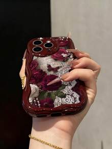 Ốp lưng điện thoại mềm mại vẽ hình bướm và hoa hồng, tương thích với iPhone 17/17 Pro Max/ 16/16 Pro/16 Pro Max/15/XR/7P 8P/P12 Pro Max/P13 Pro Max/P14 Pro Max/P13/P14/P11/P12/P14, ốp bảo vệ dày dặn, dễ thương và thời trang. - Nhiều màu - Xem 3