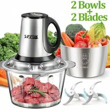 Senmeo 1.32Gal 500W Food Processor, 5-Speed Electric Meat Grinder With 6 Dual-Layer Blades, Multifunctional For Juicing/Kneading/Meat/Vegetables/Nuts – Blue, Great For New Year & Winter Cooking - 美規A型插(110-127V) - 查看 13
