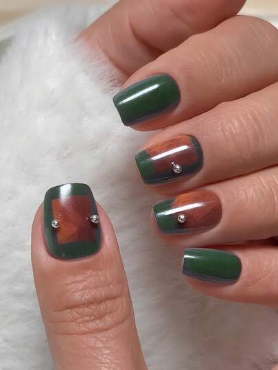 30pcs Press On Nails Wear Nails Ultra Short Coffin Shaped Nails,Cute And Simple Nails,Green Nails,Y2K Nails,Full Coverage Glossy Daily Fake Nails, Reusable For Women, Easy To Wear And Remove, Equipped With Jelly Glue And Nail Filing Nail Supplies, Suitable For Parties, Dances, Etc