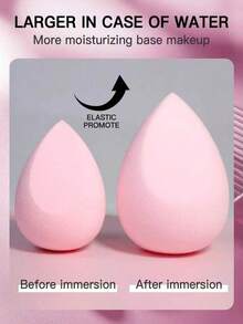 Baby Pink Water-Drop Shaped Beveled Makeup Puff With Pointed Part, Bevel Part And Bottom Ground - Baby Pink - View 8