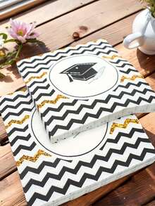 40pcs Graduation Party Napkins - Perfect For School, College And High School Graduation Celebrations | Disposable Napkins Suitable For Graduation Ceremony, Photo Booth And Family Graduation Party - Graduation Cap Printed Napkins - View 5