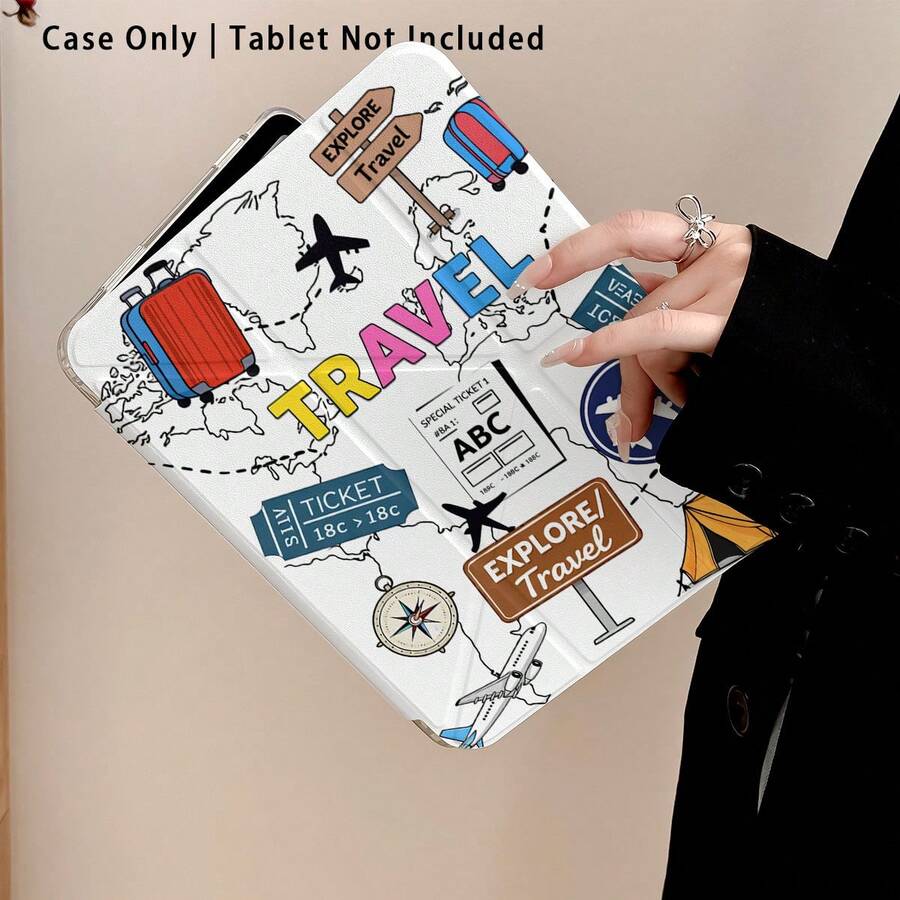 Ốp bảo vệ laptop/máy tính bảng bằng acrylic trong suốt có chân đế, với họa tiết máy bay, hành lý, lều và la bàn, tương thích với Samsung A9/A9+/S9/S9FE/A11/A11+/S11/S10 FE/S10 FE+/S10 Lite, A16 2025, Air 11/13, M3 2025, Mini 7 A17, Pro 2024, Air 11/13, M2 2024, Pro 11/13, M4 2024, Pro 12.9, 7/8/9 Gen, 10.2, 10 Gen, 10.9, Air 4/5/6/7/8, 10.9, Pro 11, 4/5/6 Gen, Mini 6, Se 11, Honor, Matepad Se 11, - Nhiều màu - Xem 1