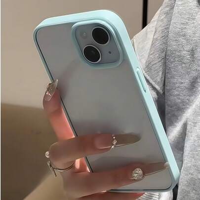 Y2K Mode elegante Kontrast Farbe Acryl minimalistisch transparente einfarbige Rahmen Dopamin Apfel Vollschutz Anti-Sturz dicke Handyhülle, geeignet für iPhone 15/15 Pro Max/15 Pro/15 Plus/11/12/13/14/16 Pro Max/XS/XR/11 Pro/11 Pro Max/12 Pro/12 Pro Max/13 Pro/13 Pro Max/7 Plus/14 Pro/14 Pro Max/14 Plus/16 Pro/16 Plus/17/17 Pro/17 Pro Max/7 Plus/8 Plus/8/SE2, Rosa/Schwarz/Blau/Mintgrün