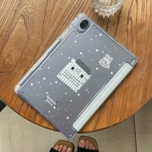 1 chiếc ốp lưng trong suốt màu xanh denim chấm bi kiểu retro, có chân đế gập 360°, chống trầy xước, phù hợp với iPad 10/9/8/7, Air4/5, Pro 11, ốp bảo vệ hàng ngày. - Nhiều màu - Xem 3